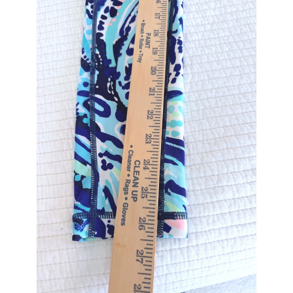 Lilly Pulitzer Luxletic Blue Teal Abstract Print Leggings XS Activewear Yoga - Picture 5 of 5